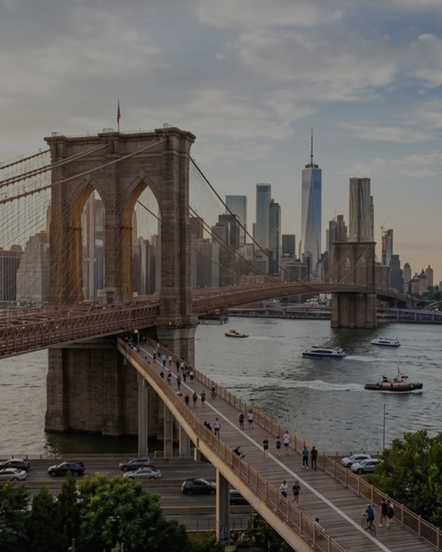 Brooklyn Bridge and the Lower Manhattan skyline